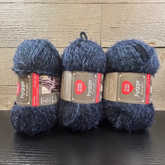 Red Heart Hygge Indigo Yarn Lot of 3 Skeins Bulky 5 Knitting Crochet Crafts - Picture 1 of 7